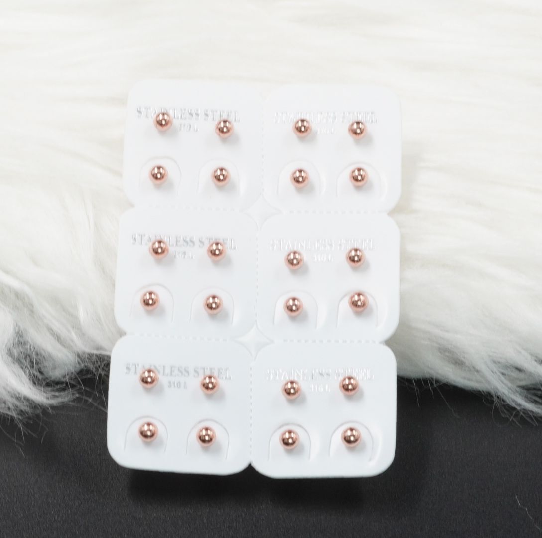 Miniatura 3 de TOPO SENCILLO ROSADO ACERO 4MM